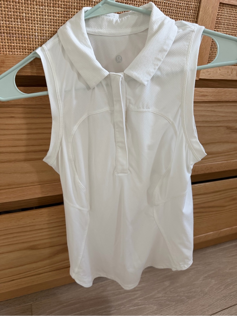 lululemon athletica White Sleeveless Polo Tank